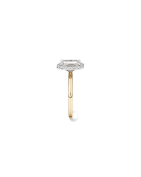 2.34 Carat TW Emerald Cut Laboratory-Grown Diamond Halo Engagement Ring 14kt Yellow and White Gold