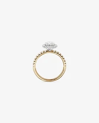 1.78 Carat TW Oval Laboratory-Grown Diamond Halo Engagement Ring in 14kt Yellow and White Gold