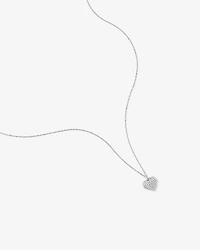 Collier Pendentif Coeur Fermé en Zircon Cubique en Argent Sterling