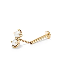 Cultured Freshwater Pearl Two-Stone Helix Earring in 10kt Yellow Gold