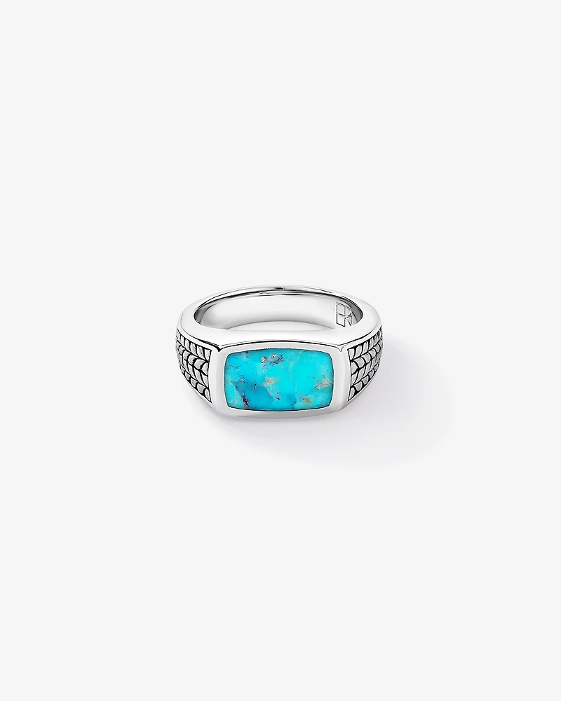 Turquoise Signet Ring in Sterling Silver