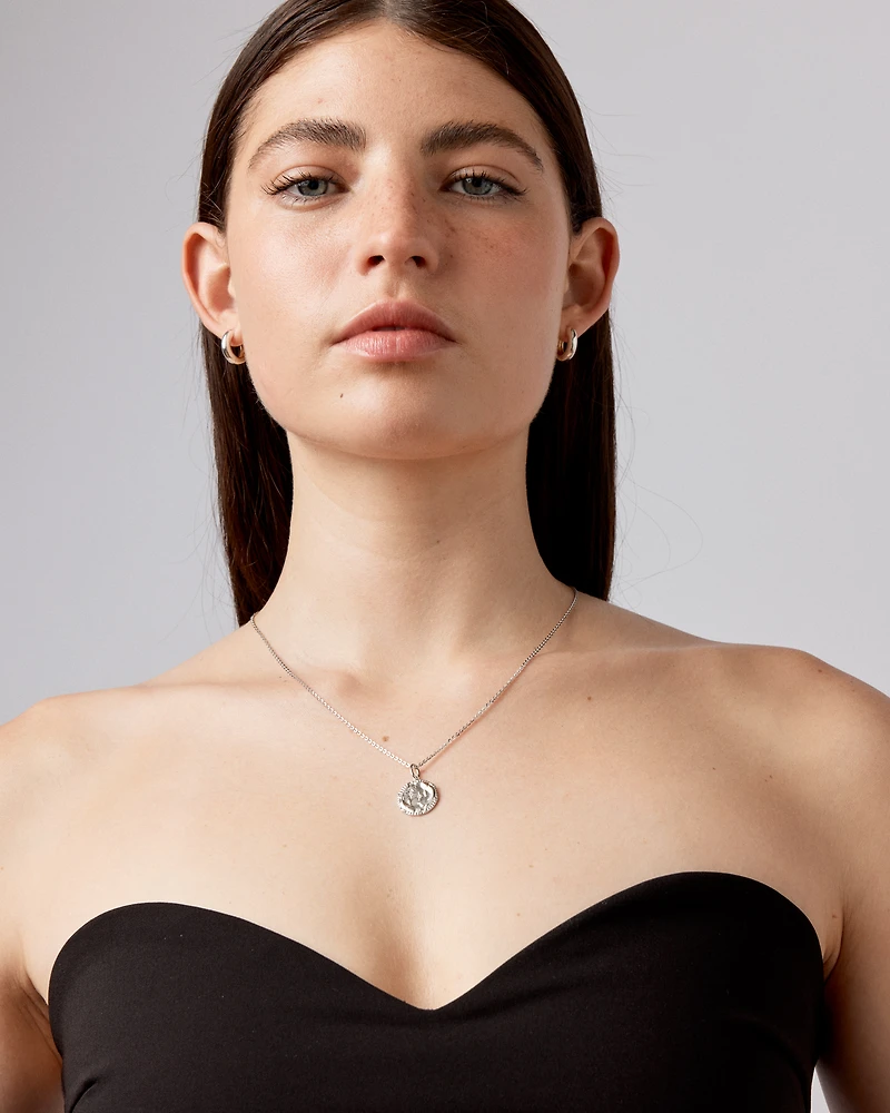 Pendentif zodiaque Poissons avec accents de diamants en argent sterling