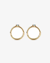 10mm Aquamarine Accent Sleepers in 10kt Yellow Gold