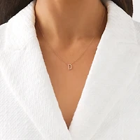 "D" Initial Necklace with 0.10 Carat TW of Diamonds in 10kt Yellow Gold