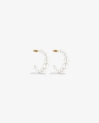 Huggie Earrings with Cultured Freshwater Pearls in 10kt Yellow Gold