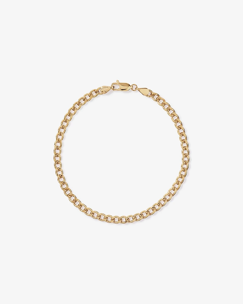 21cm (20") 3.75mm Width Semi Solid Diamond Cut Curb Bracelet in 10kt Yellow Gold