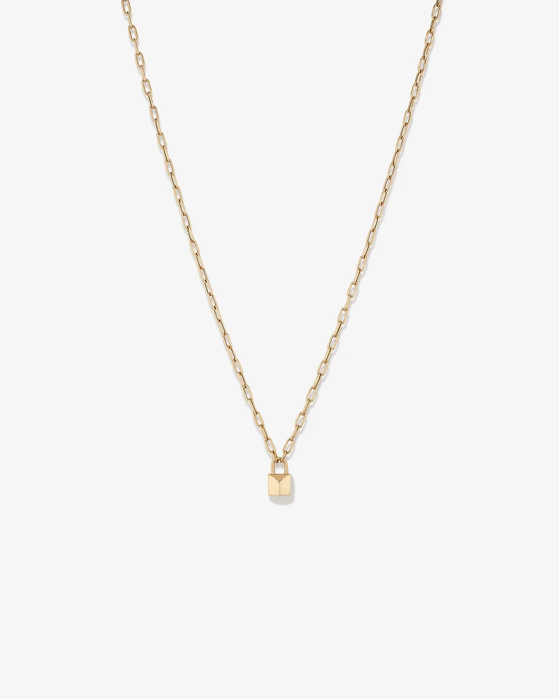 Signature Lock Necklace in 10kt Yellow Gold