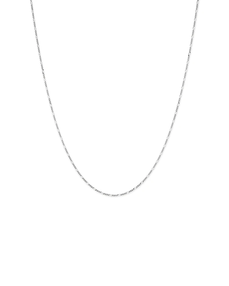 50cm (20") 1.4mm Width Figaro Chain Necklace in Sterling Silver