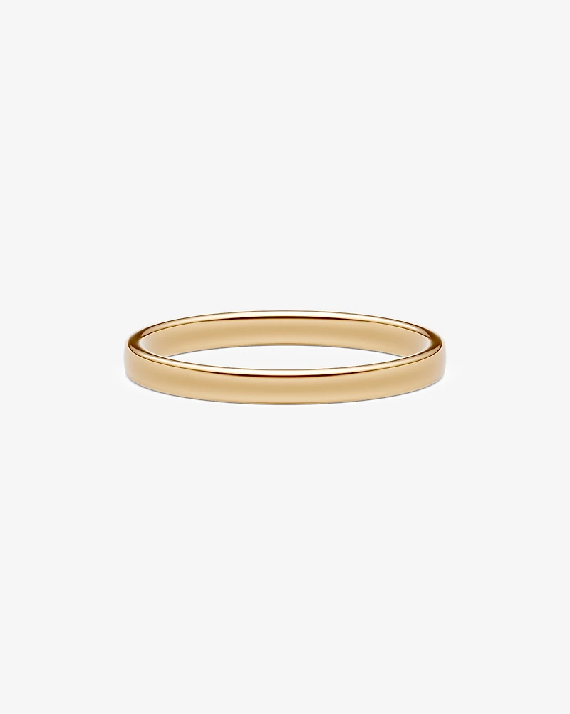 2mm Lite Half Round Wedding Band in 10kt Yellow Gold