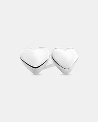 Boutons d'oreilles cœur en argent sterling