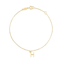 19cm (7.5") H Initial Bracelet in 10kt Yellow Gold