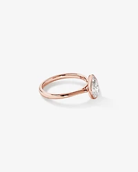Bague de fiançailles en or rose 14 carats taille poire