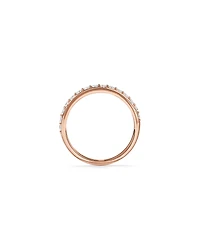 Alliance en or rose 14 carats sertie d'un diamant rond brillant de synthèse 0,50 carat