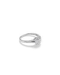 0.30 Carat TW Cushion Shaped Cluster Halo Diamond Ring in 10kt White Gold