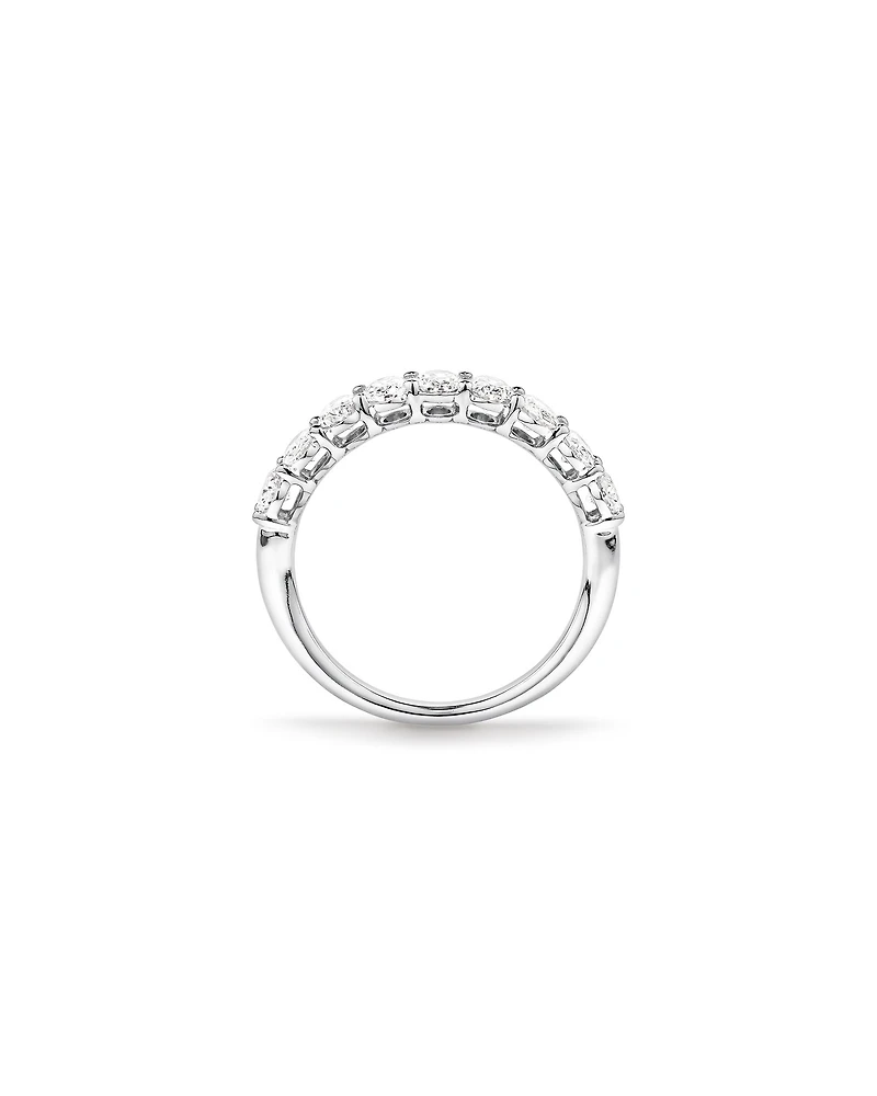 Bague de mariage en diamant ovale cultivée laboratoire 1,17 carat TW or blanc 14 carats