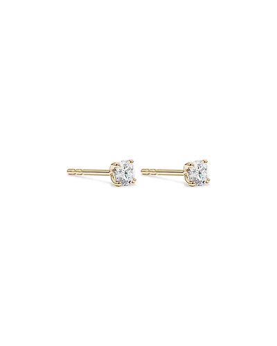 Certified 0.25 Carat TW Round Brilliant Diamond Solitaire Stud Earrings in 18kt Yellow Gold