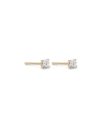 Certified 0.25 Carat TW Round Brilliant Diamond Solitaire Stud Earrings in 18kt Yellow Gold