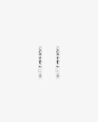 Boucles D'Oreilles Créoles À Texture Diamantée En Argent Sterling