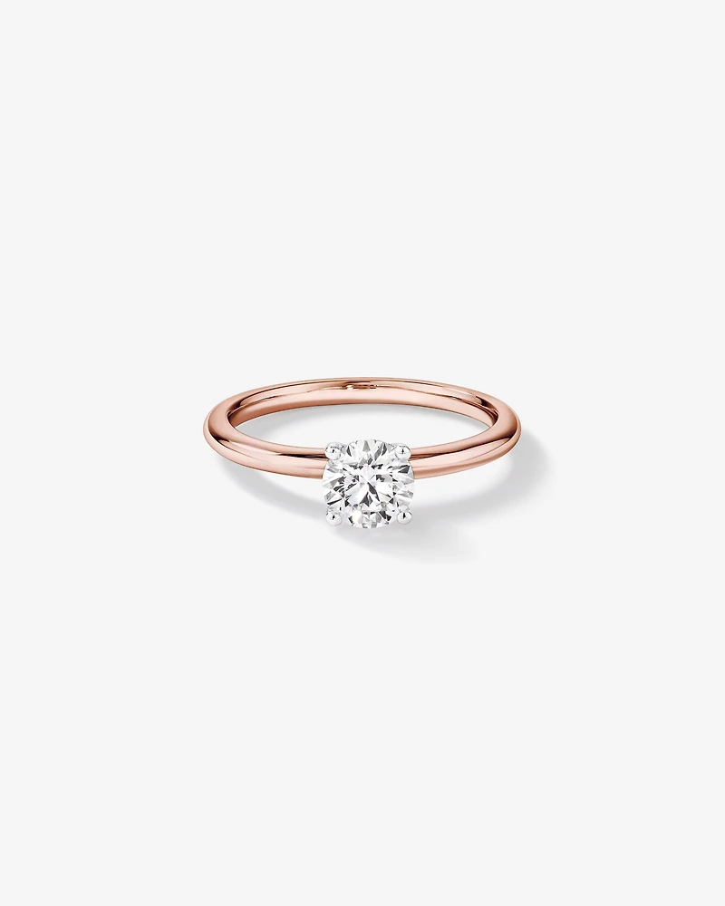 0.70 Carat TW Round Brilliant Laboratory-Grown Diamond Solitaire Engagement Ring in 14kt White Gold
