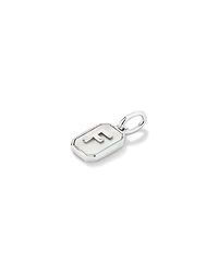 Letter F Mother of Pearl Initial Pendant in Sterling Silver