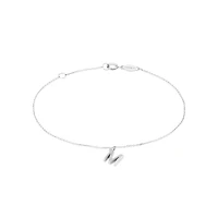 19cm (7.5") M Initial Bracelet in Sterling Silver