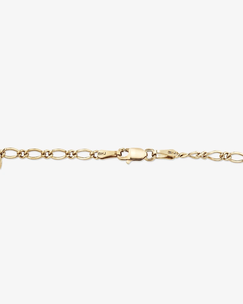 14cm (6") Baby Identity Bracelet with Pink Cubic Zirconia in 10kt Yellow Gold