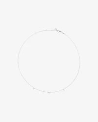 Cultured Freshwater Pearl Station Necklace in 10kt White Gold