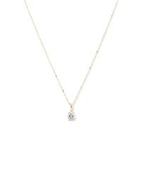 1.00 Carat TW Oval Cut Laboratory-Grown Diamond Solitaire Pendant  in 10kt Yellow Gold