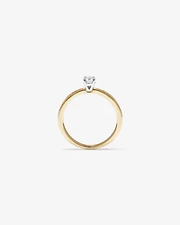 Bague avec diamant Signature 101 rond brillant de 0,45 carat TW en or jaune et blanc 14 carats