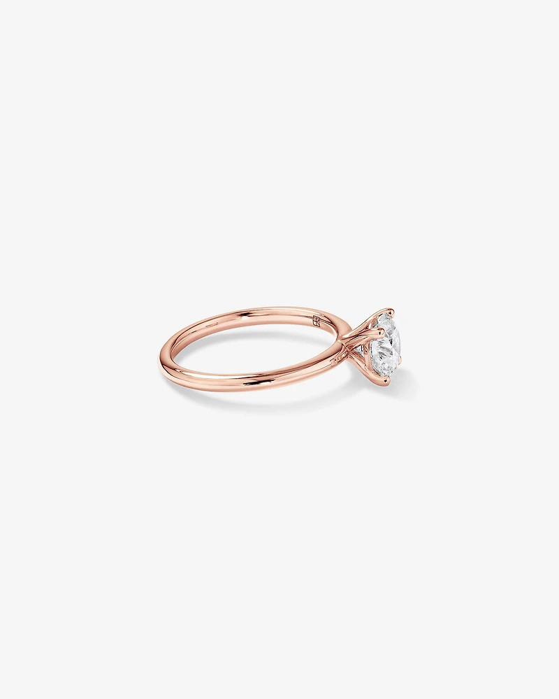 Carat TW Round Brilliant Laboratory-Grown Diamond Solitaire Engagement Ring in 14kt Rose Gold
