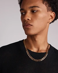 55cm (9") 8.87mm Flat Beveled Curb Chain in 10kt Yellow Gold