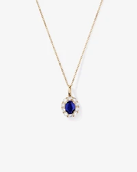 Création du pendentif en diamant TW cultivé en laboratoire en saphir et 0,47 TW avec chaîne en or 10 carats