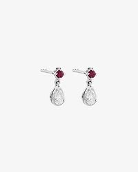 Ensemble cadeau 0,74 ct TDW avec rubis créés en argent