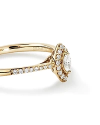 Bague de fiançailles halo taille marquise avec 0,20 TW de diamants en or jaune 10 carats