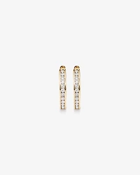 0.25 Carat TW Channel Set Round Brilliant Diamond Huggie Hoop Earrings in 10kt Yellow Gold
