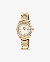 Women's Mother of Pearl Watch with 0.28 Carat TW of Diamonds in Gold Tone Stainless Steel