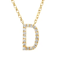 Collier à initiale « D » en or jaune 10 K à diamants totalisant 0,10 ct