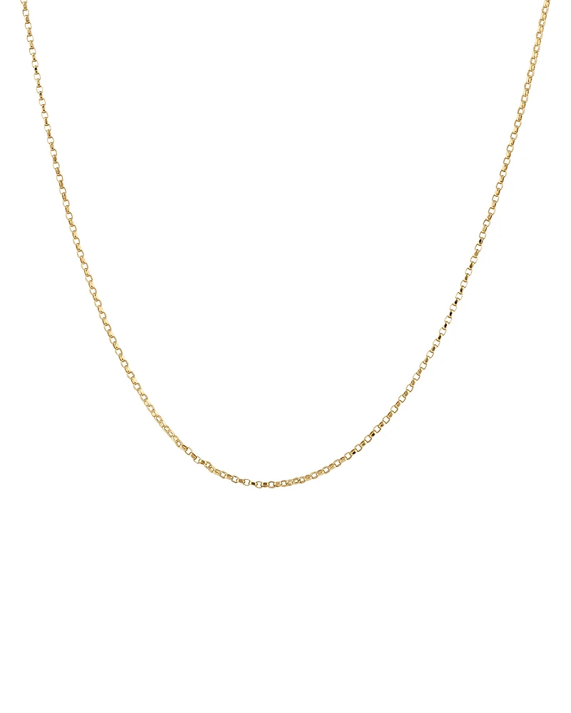 45cm (18") 1mm-1.5mm Width Diamond Cut Belcher Chain in 18kt Yellow Gold