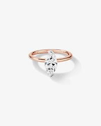 Bague de fiançailles solitaire en diamant cultivé en laboratoire TW Marquise de 1,25 carat en or rose et blanc 14 carats