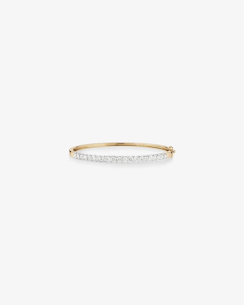 Hinged Bangle with 2 Carat TW of Diamonds 14kt Yellow & White Gold