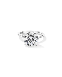 5,00 Carats Poids Total Bague De Fiançailles Solitaire En Diamant Rond Brillant Cultivé Laboratoire, Platine