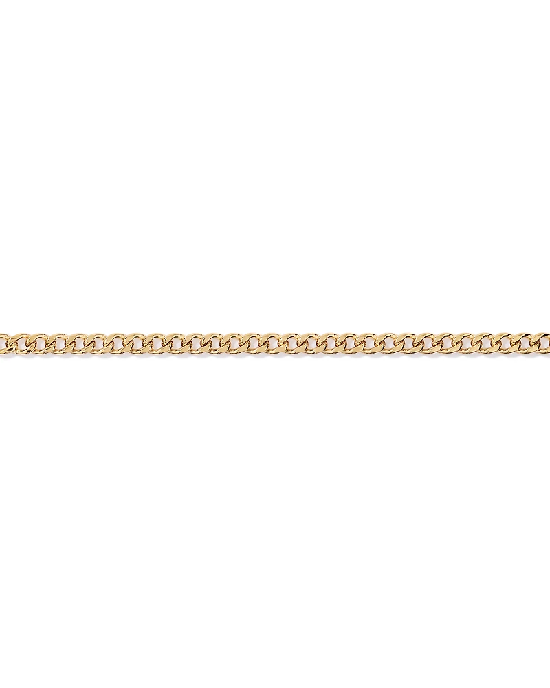 19cm (20") 3.75mm Width Semi Solid Diamond Cut Curb Bracelet in 10kt Yellow Gold