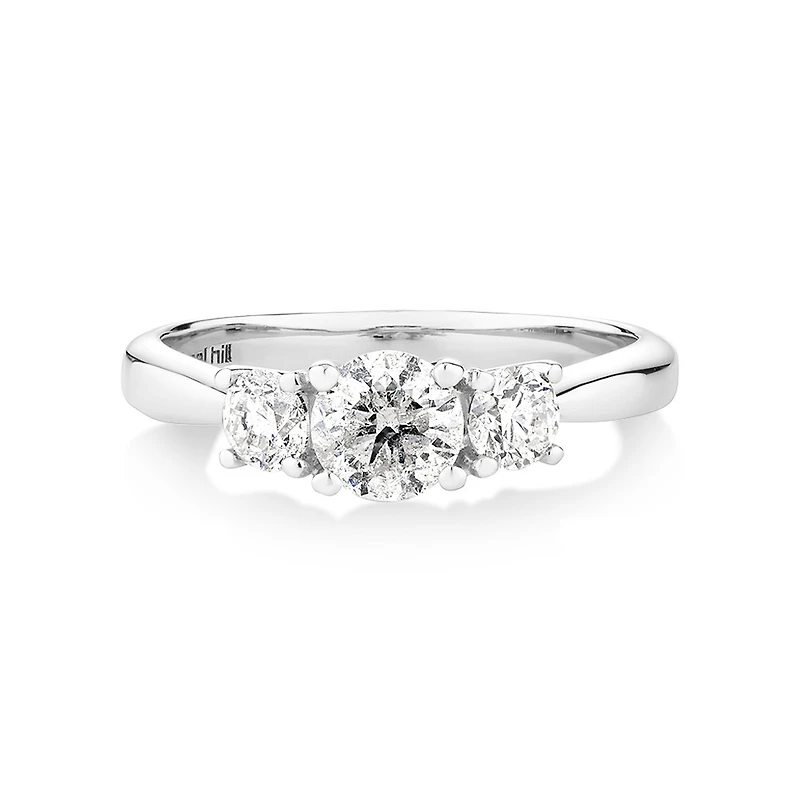 Engagement Ring with 1 Carat TW of Diamonds in 14kt /White Gold