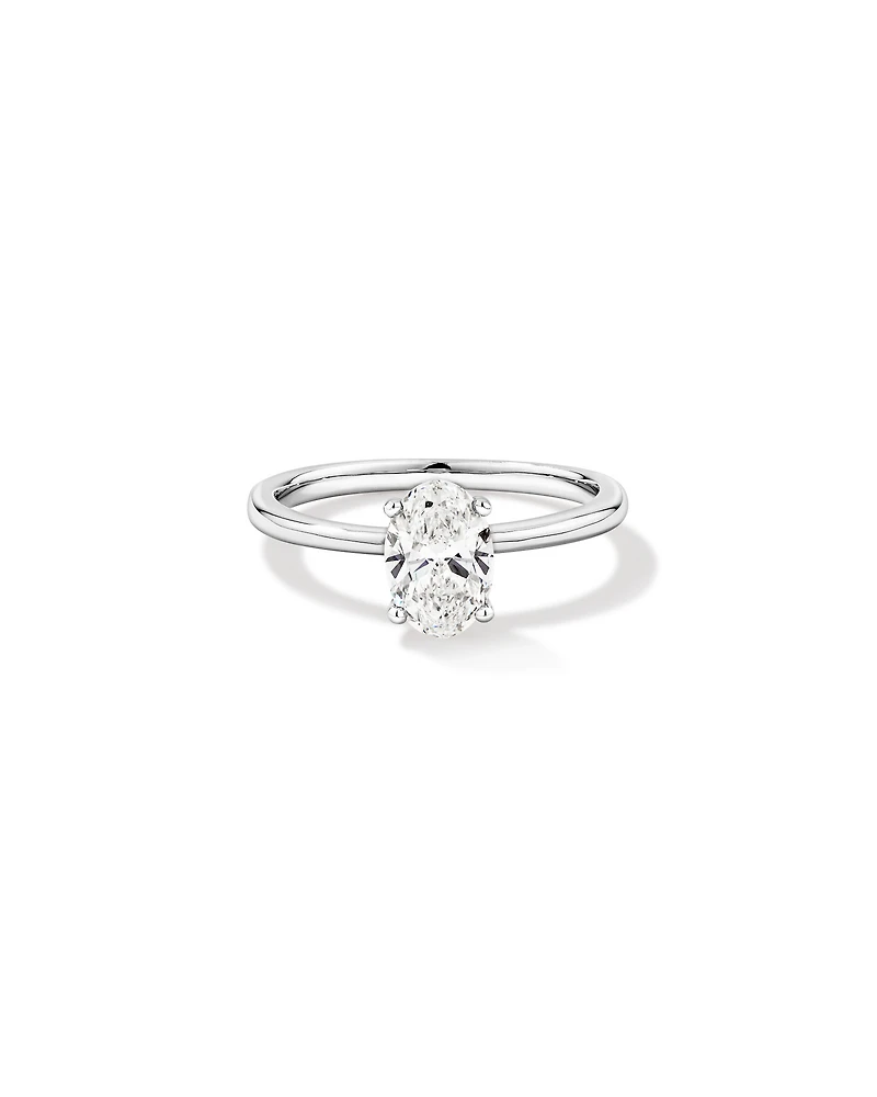 1.00 Carat TW Oval Canadian Diamond Solitaire in 18kt White Gold