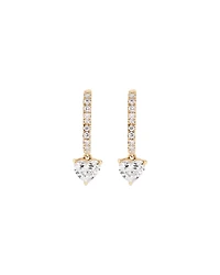 1.19 Carat Laboratory-Grown Diamond Heart Drop Earrings  in 10kt Yellow Gold