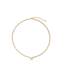 Collier chaîne en diamant en forme de cœur cultivé en laboratoire 1,00 carat TW en or jaune 10 carats