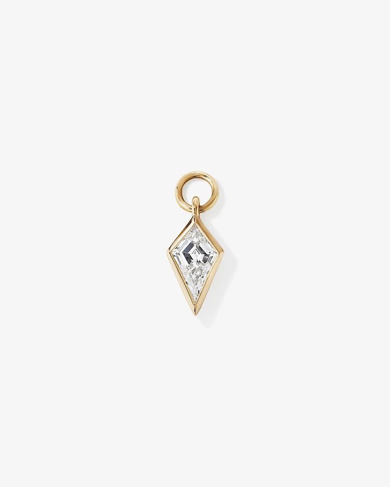 Kite Cut Earring Charm with 0.33 Carat TW of Laboratory-Grown Diamond in 10kt Yellow Gold