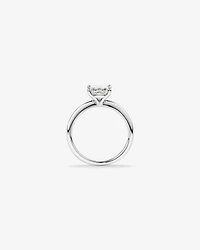 Bague De Fiançailles Solitaire En Diamant De Laboratoire De Taille Princesse De 1,25 Carat Poids Total En Or Blanc 14 Carats