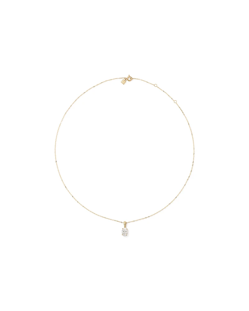 1.00 Carat TW Oval Cut Laboratory-Grown Diamond Solitaire Pendant  in 10kt Yellow Gold