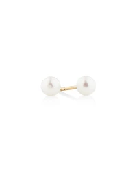 Stud Earrings with 4mm Round Cultured Freshwater Pearl in 10kt Yellow Gold